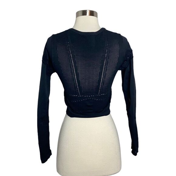 Fabletics Jaymee Black Mesh Athletic Long Sleeve Top - Picture 3 of 3